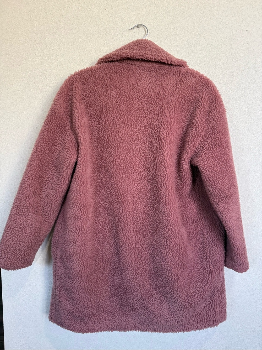ABERCROMBIE & FITCH PINK TEDDY SHERPA COAT XS FAUX FUR QUIET LUXURY WINTER - Picture 9 of 12